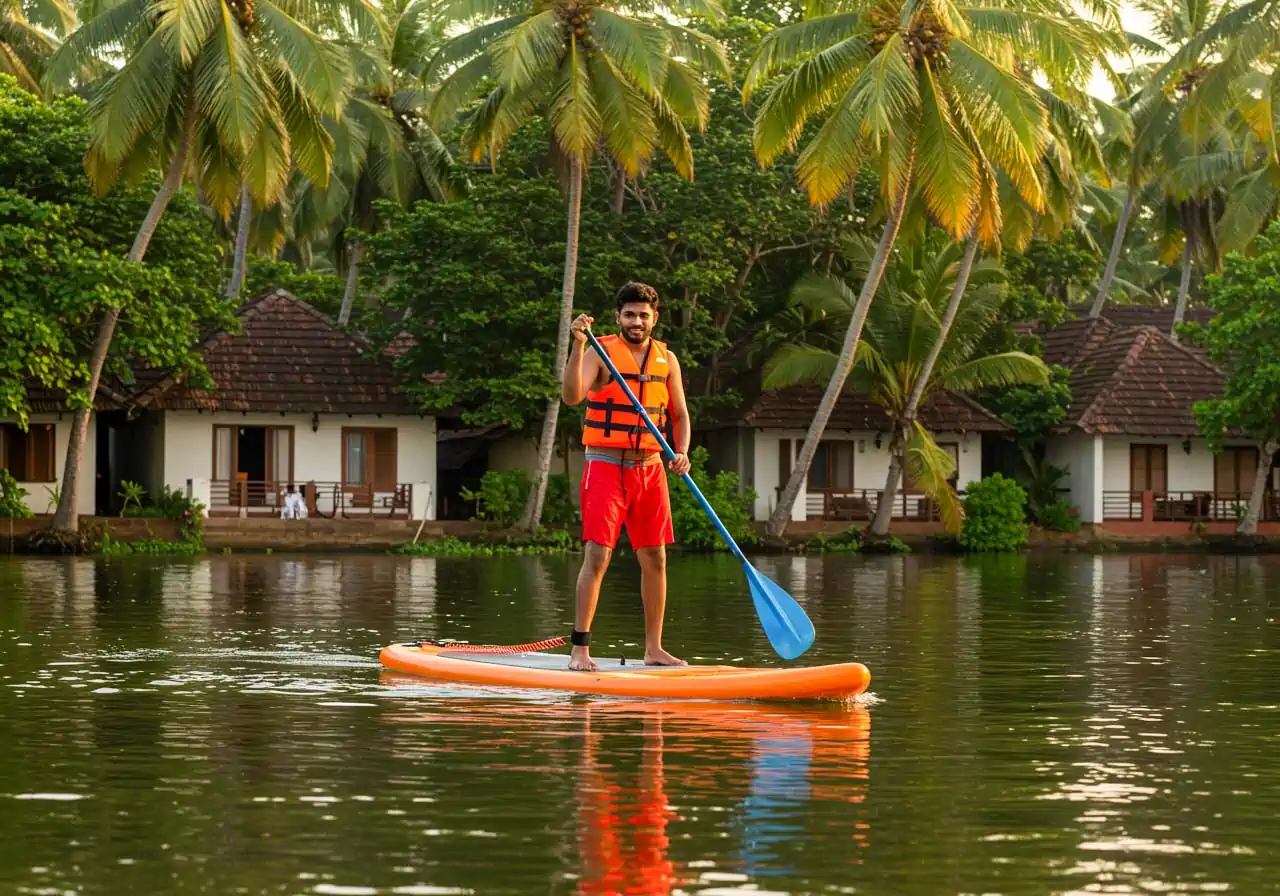Stand-up paddleboarding technique practice